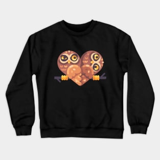 Cute Heart Shaped Owls Crewneck Sweatshirt